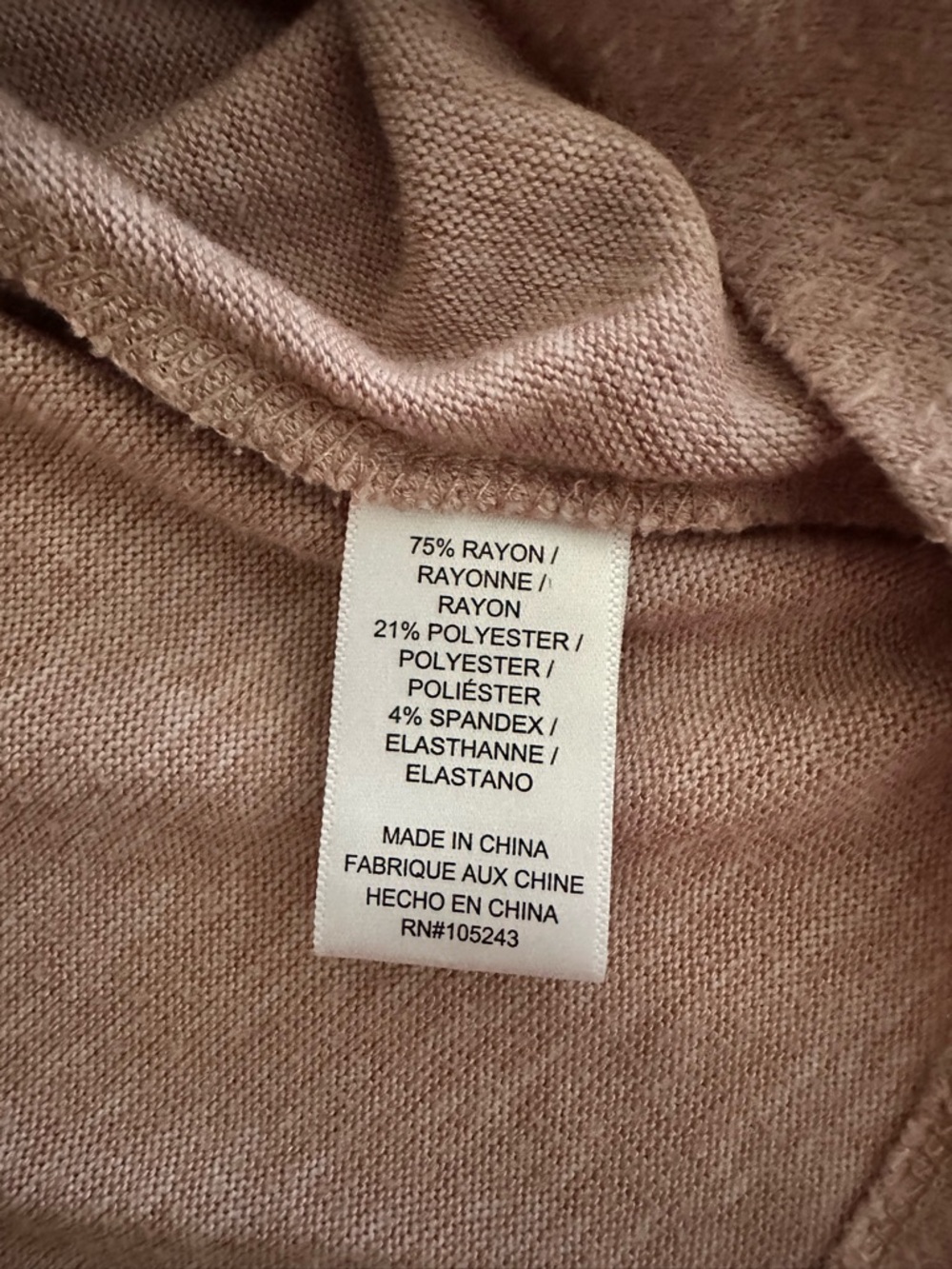 bobeau Twist-Front 3/4 Sleeve Tee in Light Taupe - Picture 4 of 6
